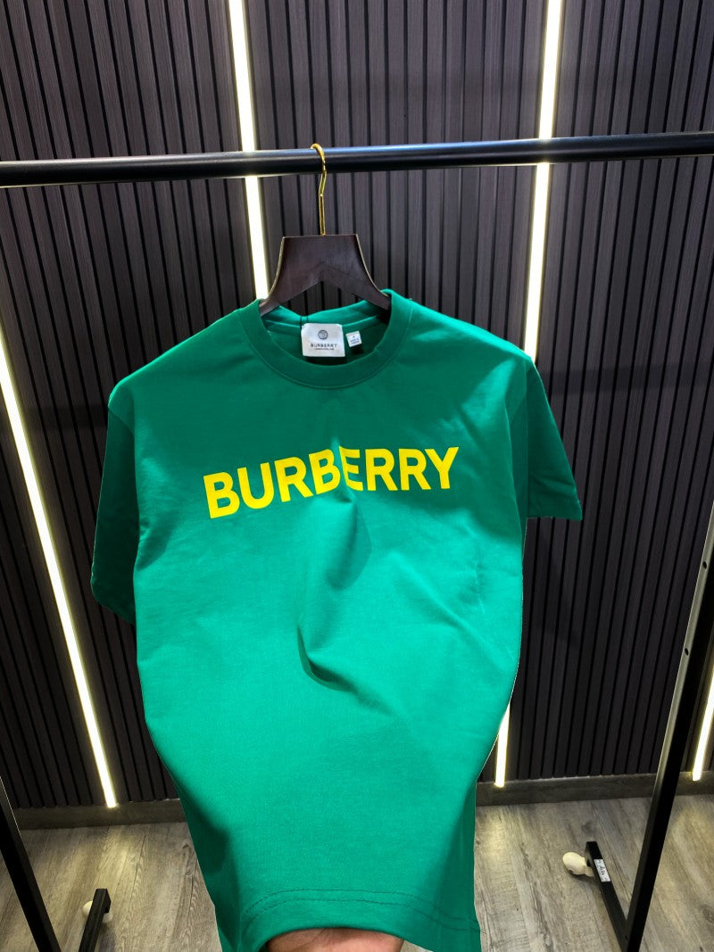 BURBERRY || Harriston Cotton Graphic Green Tees For Men