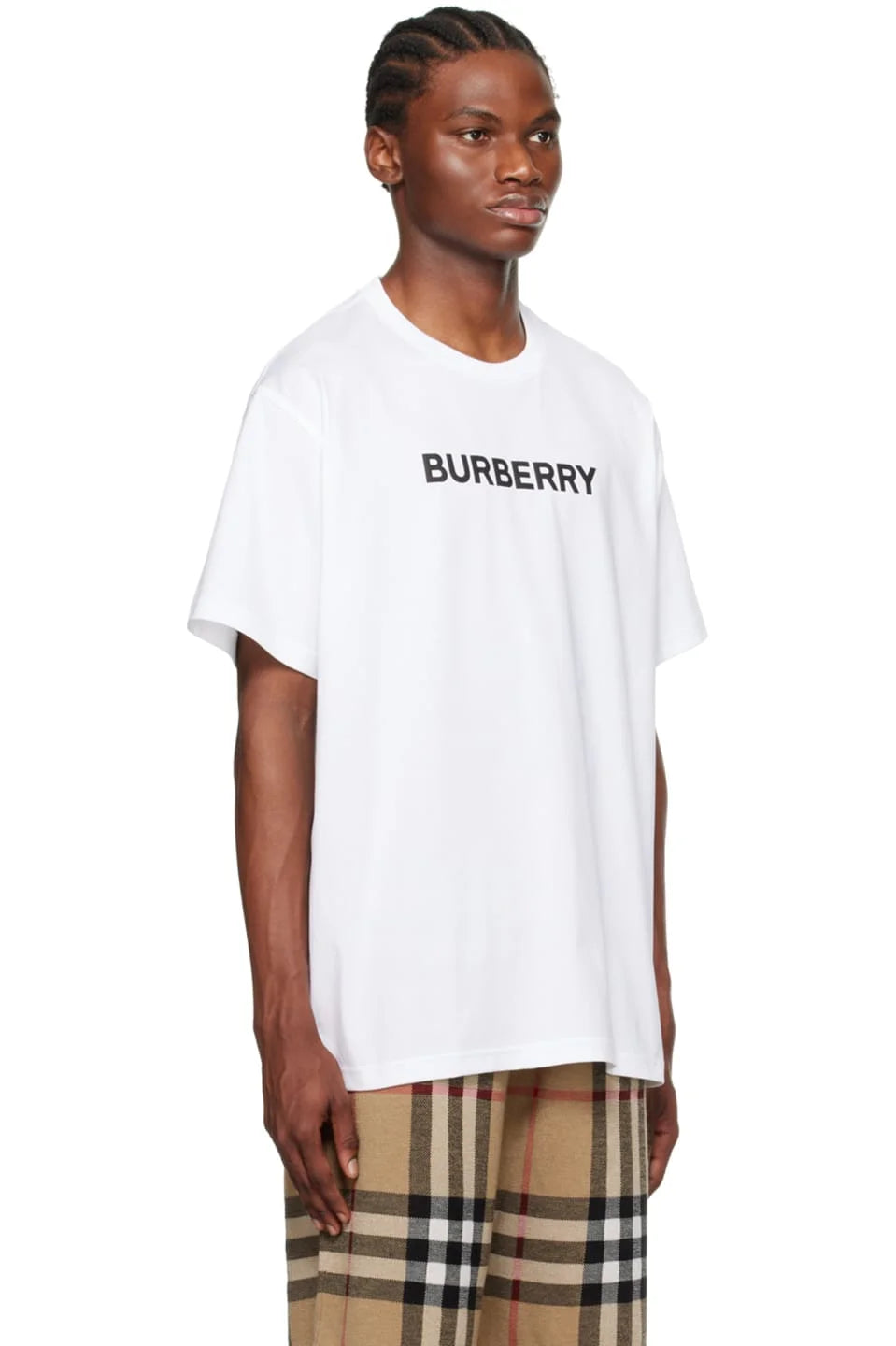 BURBERRY || Harriston Cotton Graphic White Tees For Men