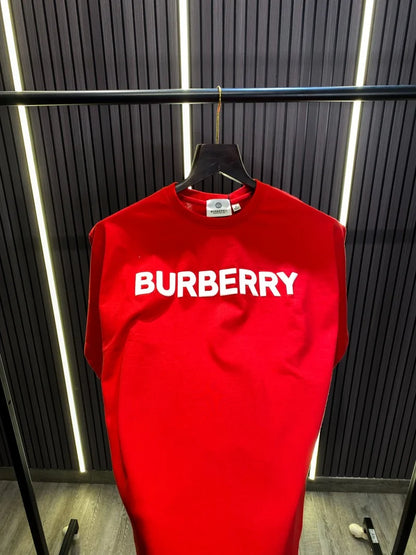 BURBERRY || Harriston Cotton Graphic Red Tees For Men