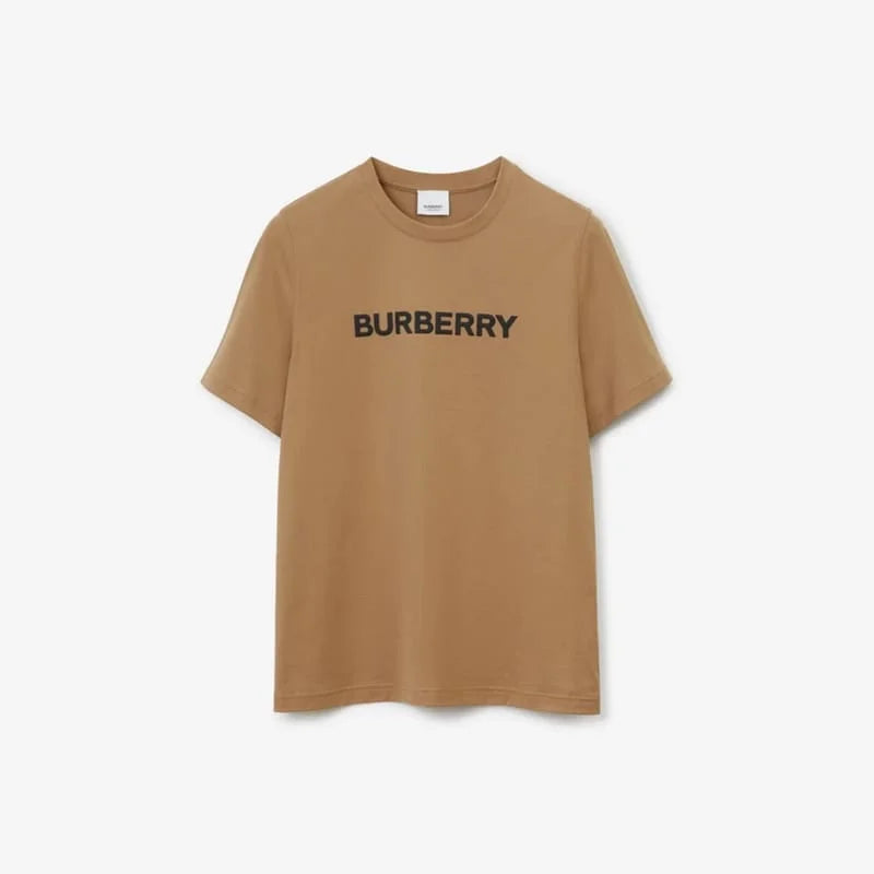 BURBERRY || Harriston Cotton Graphic Camel Brown Tees For Men