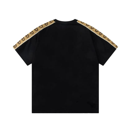 GUCCI || GG Interlocking Stripe White/Black Cotton T-Shirt