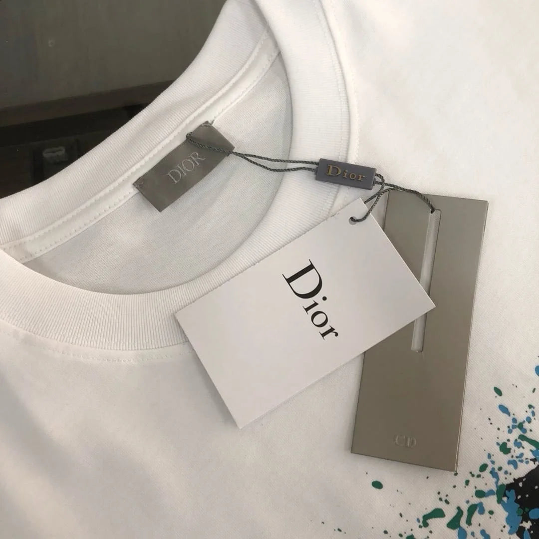 CHRISTIAN DIOR || Paint Graphic Print Crew Neck T-Shirt