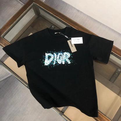 CHRISTIAN DIOR || Paint Graphic Print Crew Neck T-Shirt