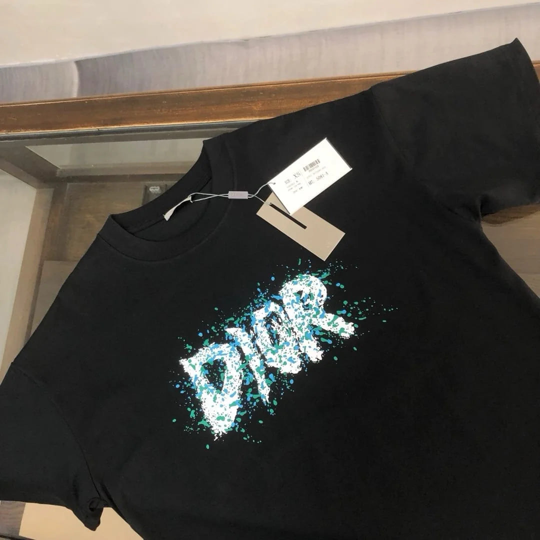 CHRISTIAN DIOR || Paint Graphic Print Crew Neck T-Shirt