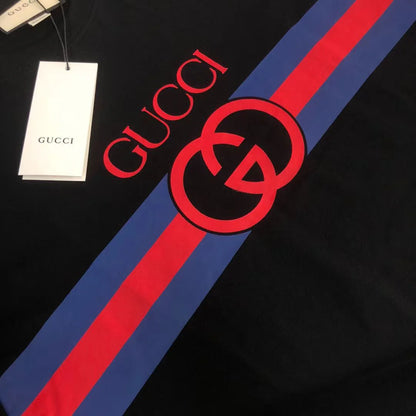 GUCCI || Interlocking GG Logo Cotton T-Shirt / Black