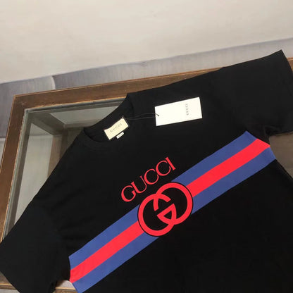 GUCCI || Interlocking GG Logo Cotton T-Shirt / Black