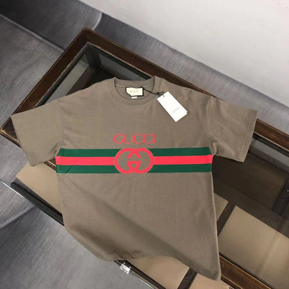 GUCCI || Interlocking GG Logo Cotton T-Shirt / Olive Green