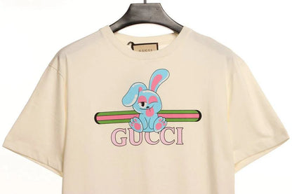 GUCCI || Crew Neck Other Animal Patterns Cotton Short Sleeves Logo