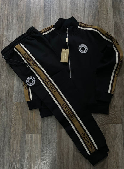 BURBERRY || Zip-Front Jacket with Contrast Stripes Tracksuit