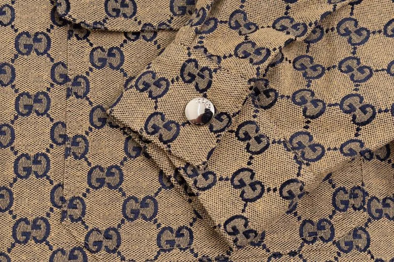 GUCCI || Maxi GG canvas Shacket Shirt In Beige