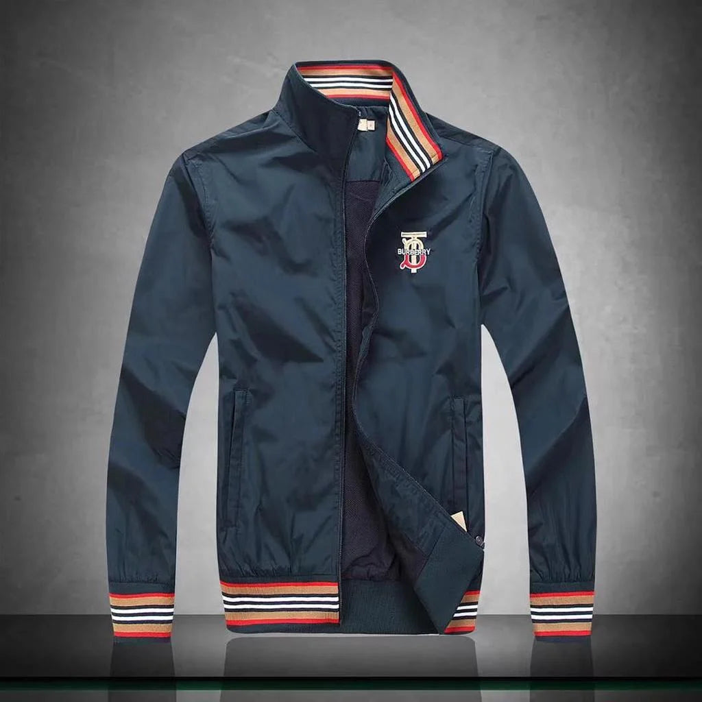 BURBERRY || Men's Long Sleeve TB Logo Zip Up Bomber Jacket