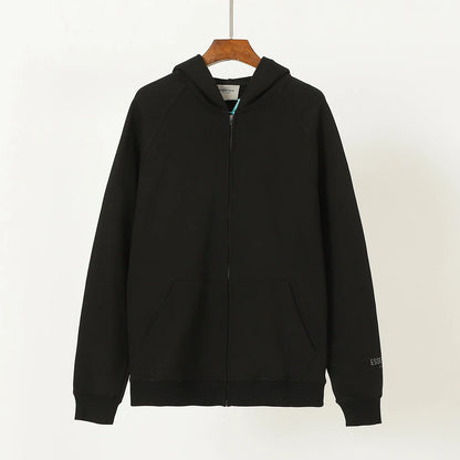 ESSENTIALS || Latest Zip-Fastening Logo-Patched Hoodie / Black