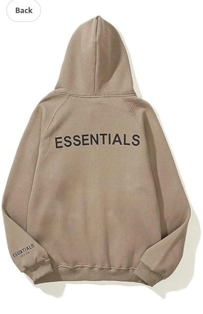 ESSENTIALS || Latest Zip-Fastening Logo-Patched Hoodie / Beige