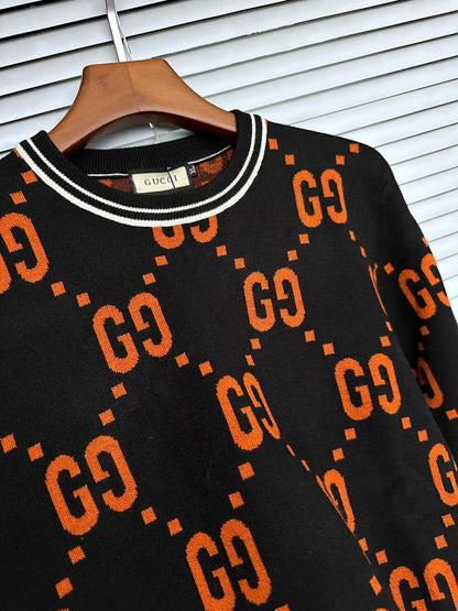 GUCCI || Wool Jacquard Sweater With GG Shadow Logo