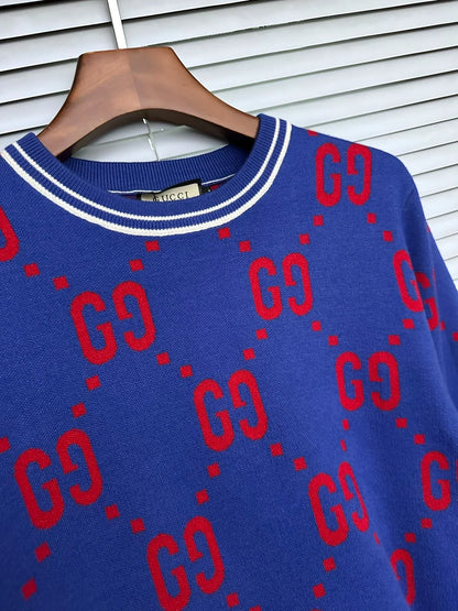 GUCCI || Wool Jacquard Sweater With GG Shadow Logo