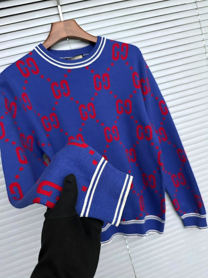 GUCCI || Wool Jacquard Sweater With GG Shadow Logo