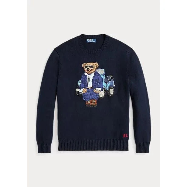 POLO RALPH LAUREN || Men's The Ralph & Ricky Bear Navy Blue Sweater