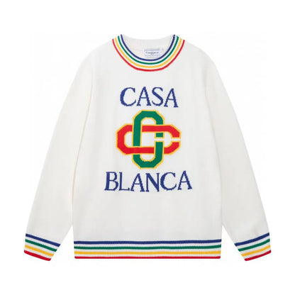 CASABLANCA || Stacked Logo-Embroidered Unisex Sweatshirt