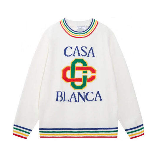 CASABLANCA || Stacked Logo-Embroidered Unisex Sweatshirt