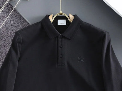 BURBERRY || Embroidered-Logo Polo Long Sleeves T-Shirt