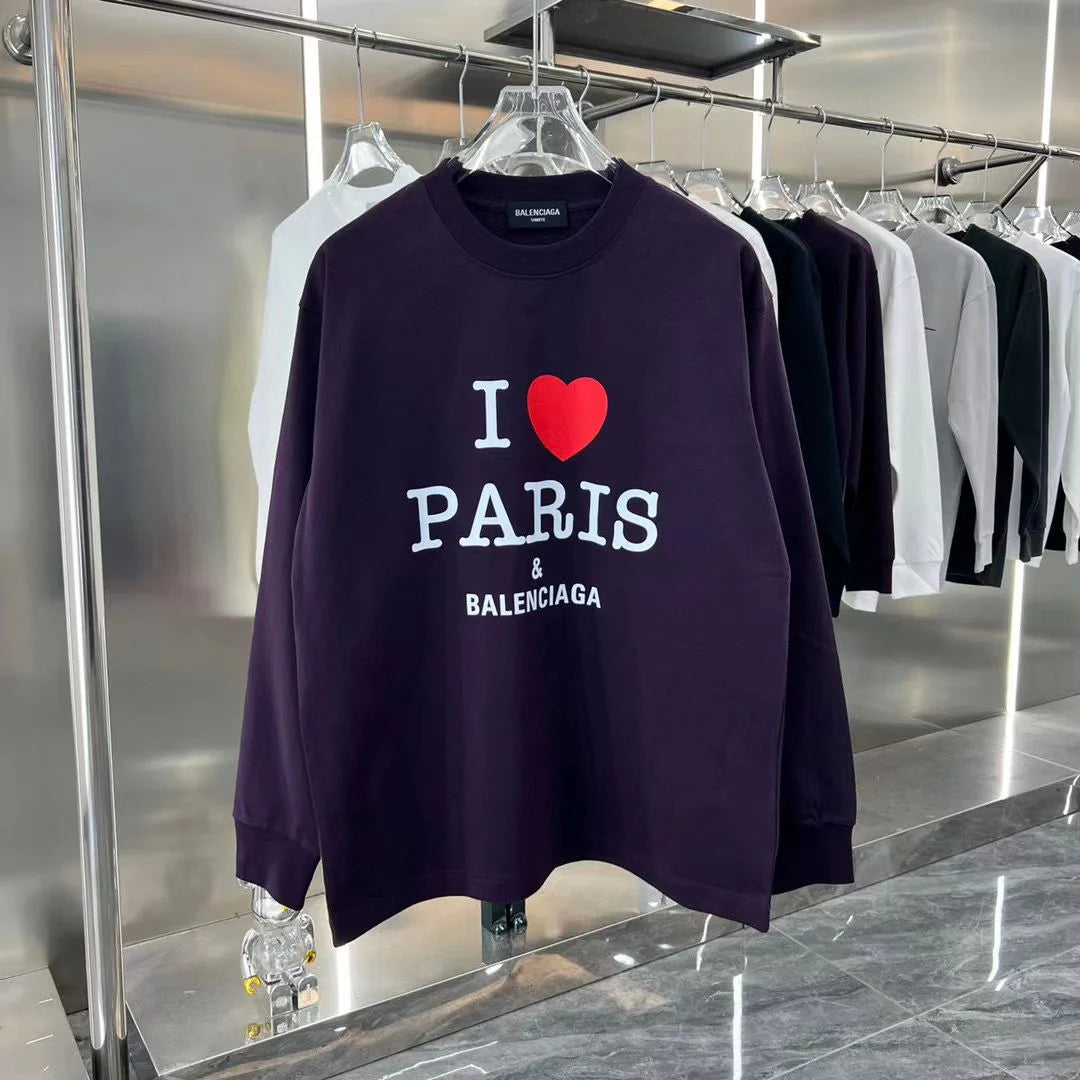 BALENCIAGA || I Love Paris Oversized Fleece Sweatshirt