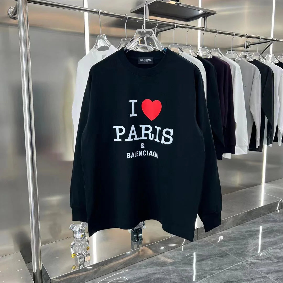 BALENCIAGA || I Love Paris Oversized Fleece Sweatshirt