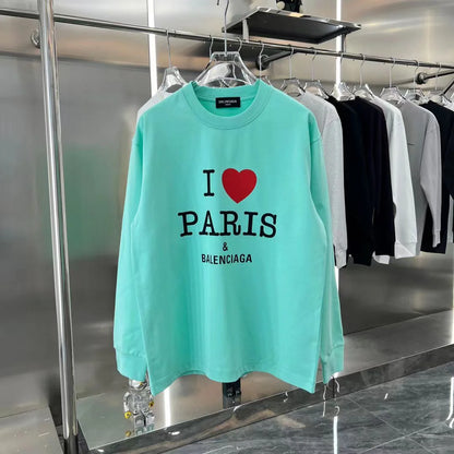 BALENCIAGA || I Love Paris Oversized Fleece Sweatshirt