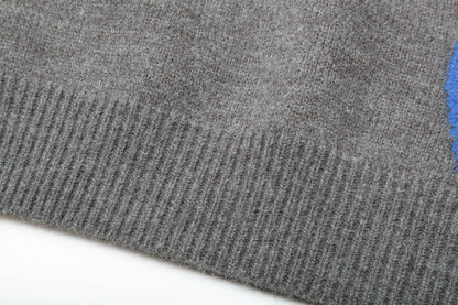 LOUIS VUITTON || Grey Chunky Wool Blend Pullover