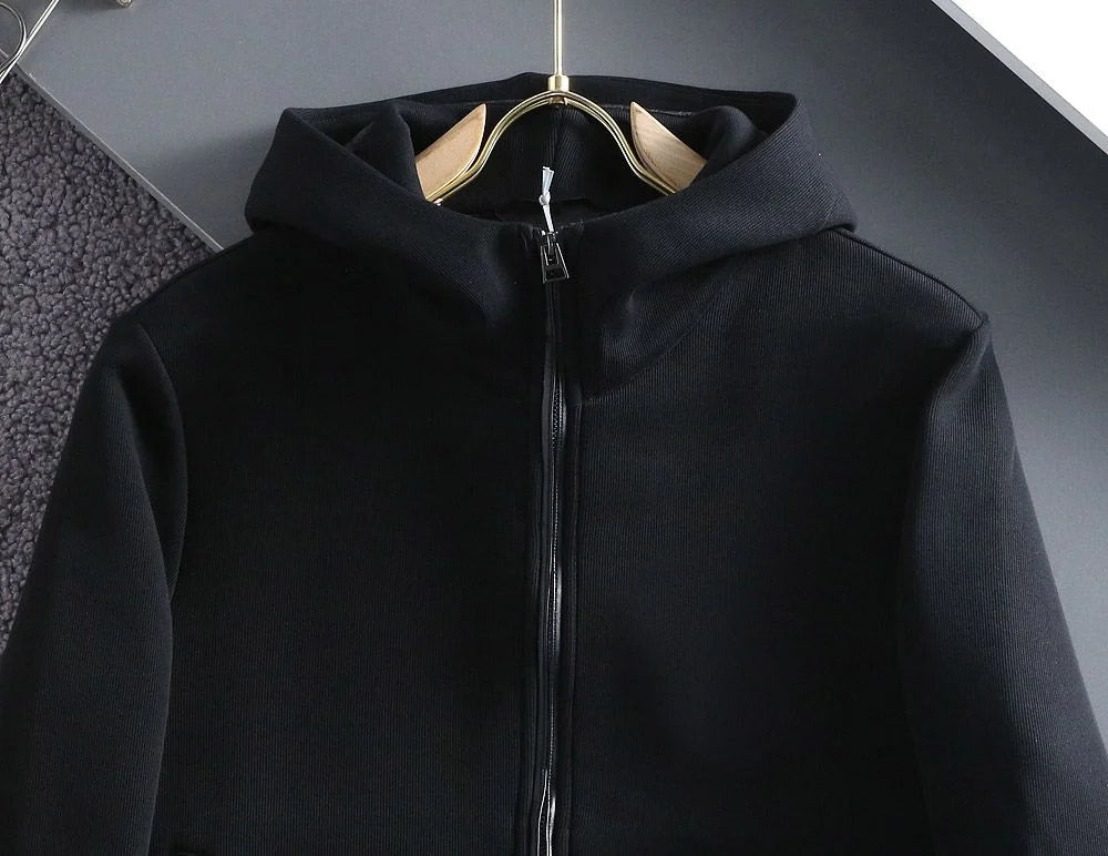 TOM FORD || Luxurious Comfort Premium Zip-Up Black Hoodie