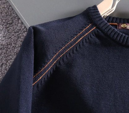 LORO PIANA || Crew-Neck Pullover with Ribbed Hem