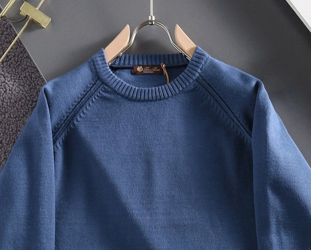 LORO PIANA || Crew-Neck Pullover with Ribbed Hem