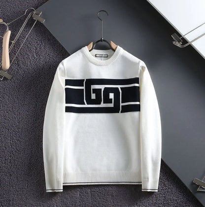 GUCCI || JERSEY ROUND-NECK PULLOVER WITH GG LOGO PRINT