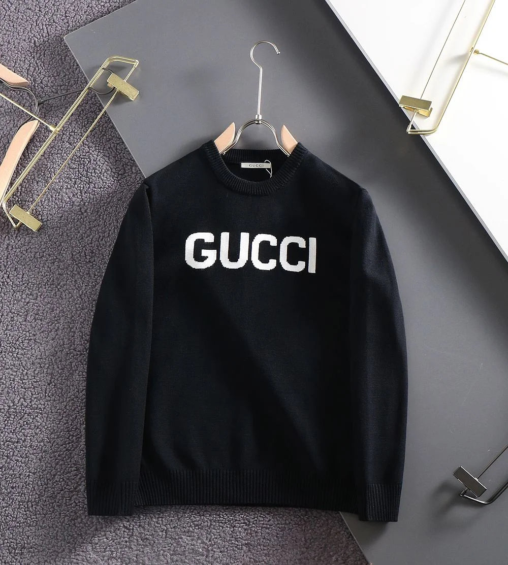 GUCCI || Embroidered Logo Crew-Neck Wool sweater