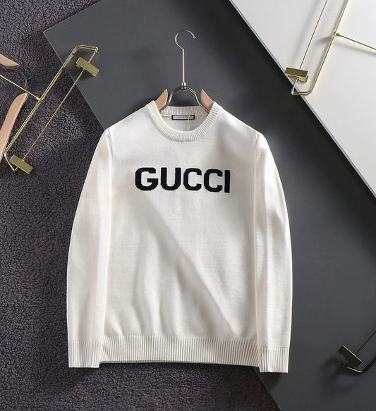 GUCCI || Embroidered Logo Crew-Neck Wool sweater