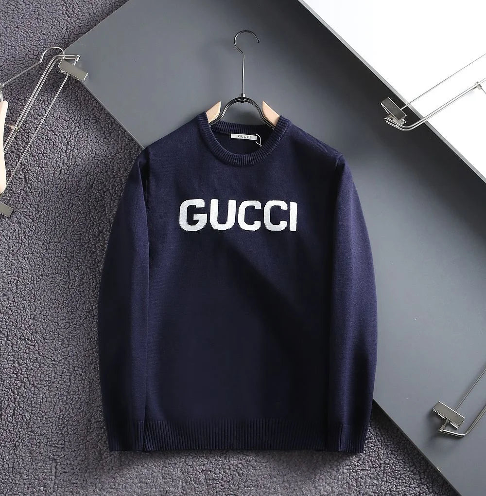 GUCCI || Embroidered Logo Crew-Neck Wool sweater