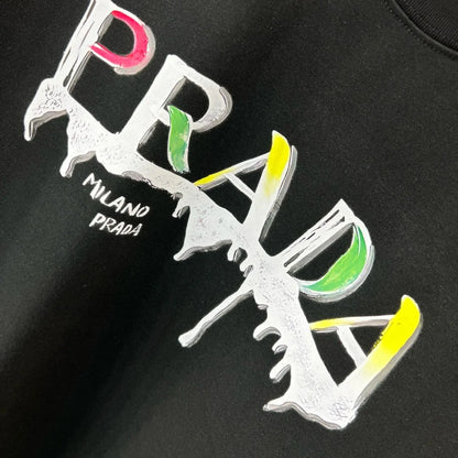 PRADA || Paint-Splatter Effect Logo Sweatshirt