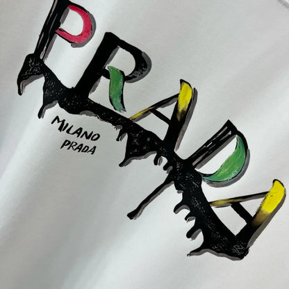 PRADA || Paint-Splatter Effect Logo Sweatshirt