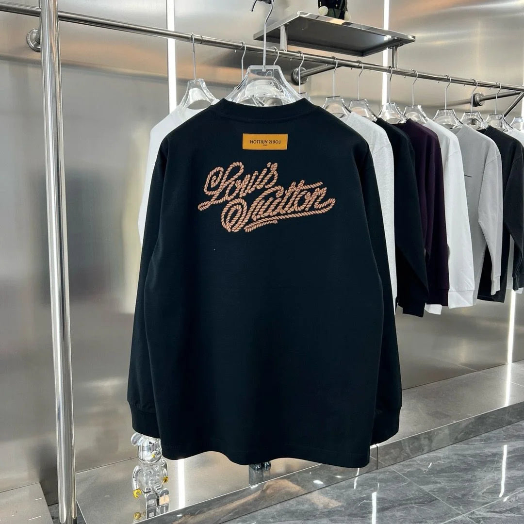 LOUIS VUITTON || LV Lover Signature Logo Crewneck Cotton Fleece Sweatshirt