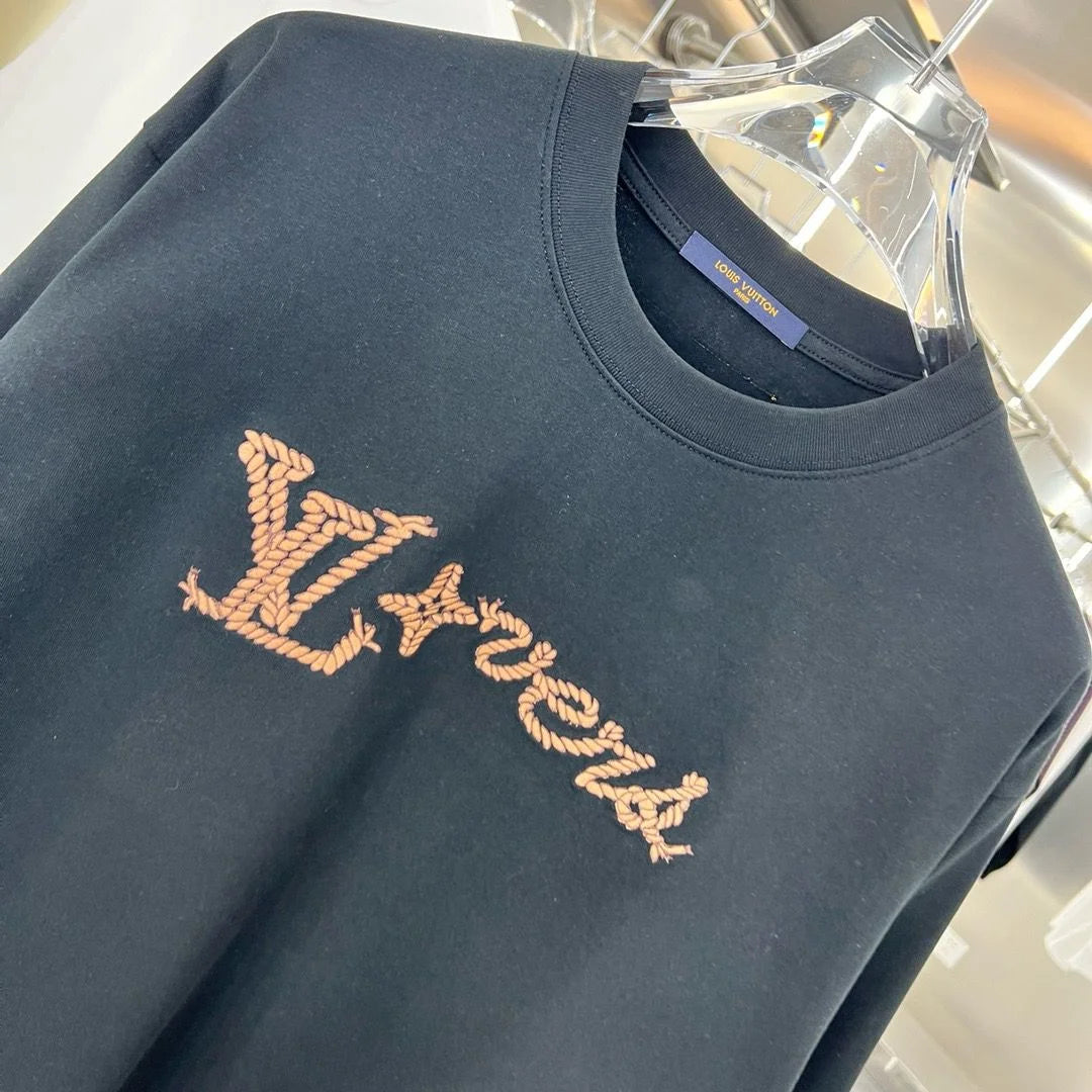 LOUIS VUITTON || LV Lover Signature Logo Crewneck Cotton Fleece Sweatshirt