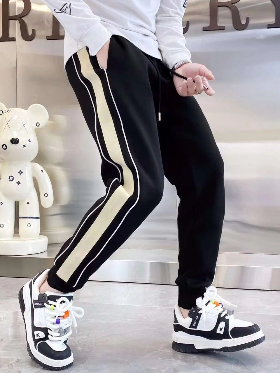 BALENCIAGA || Comfort Track Pants with Drawstring & Dual Pockets