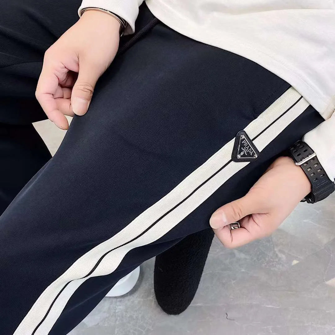 PRADA || Men Color Block Blue Track Pants