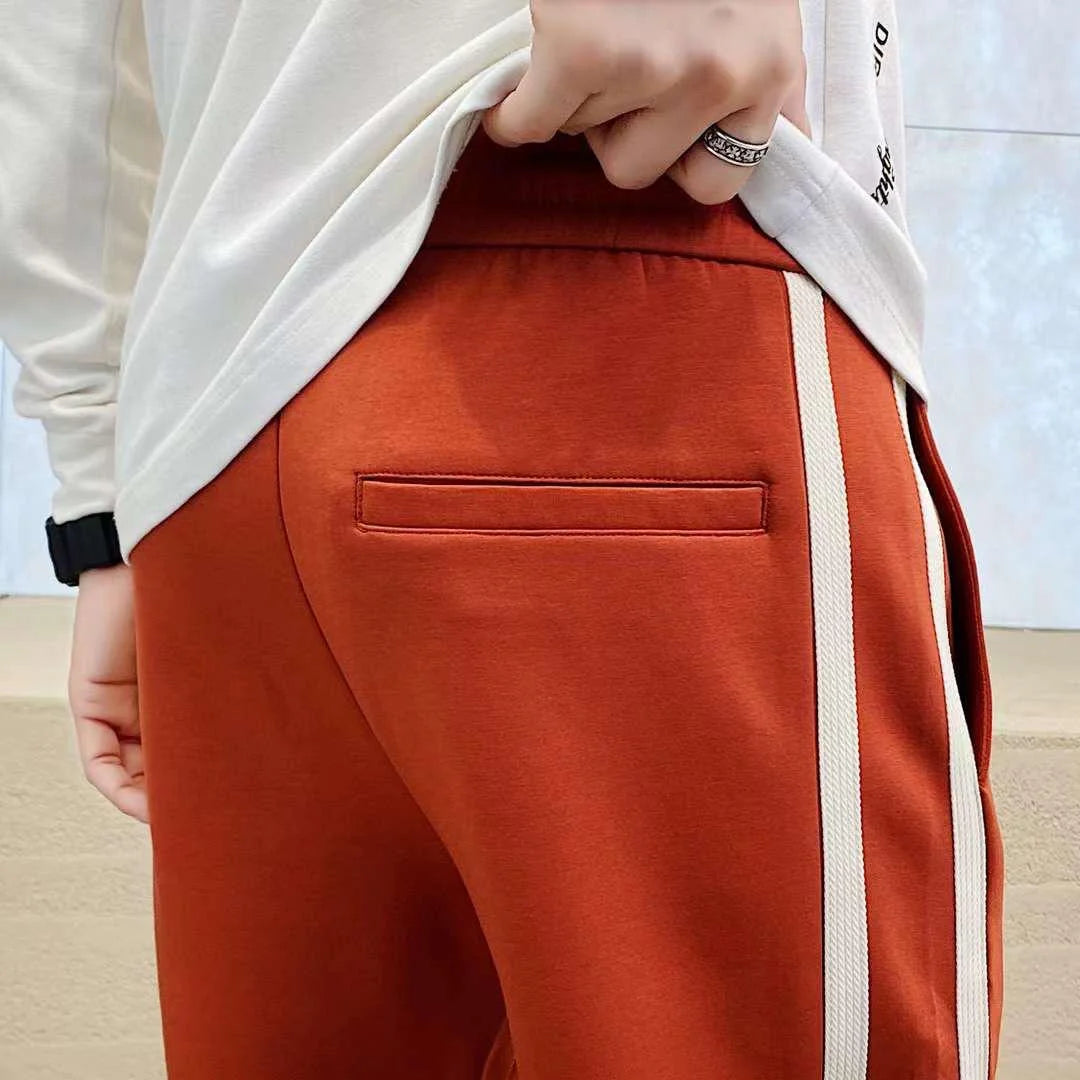 DOLCE GABBANA || Men Fitted Track Pants with Contrast Side Taping