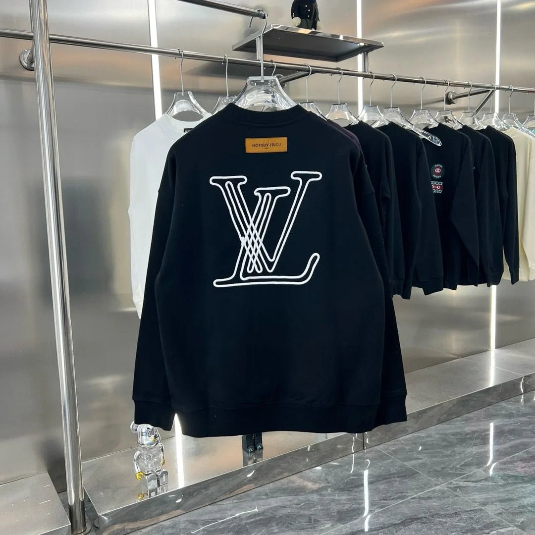 LOUIS VUITTON || Embossed Signature Logo Long Sleeve Sweatshirt