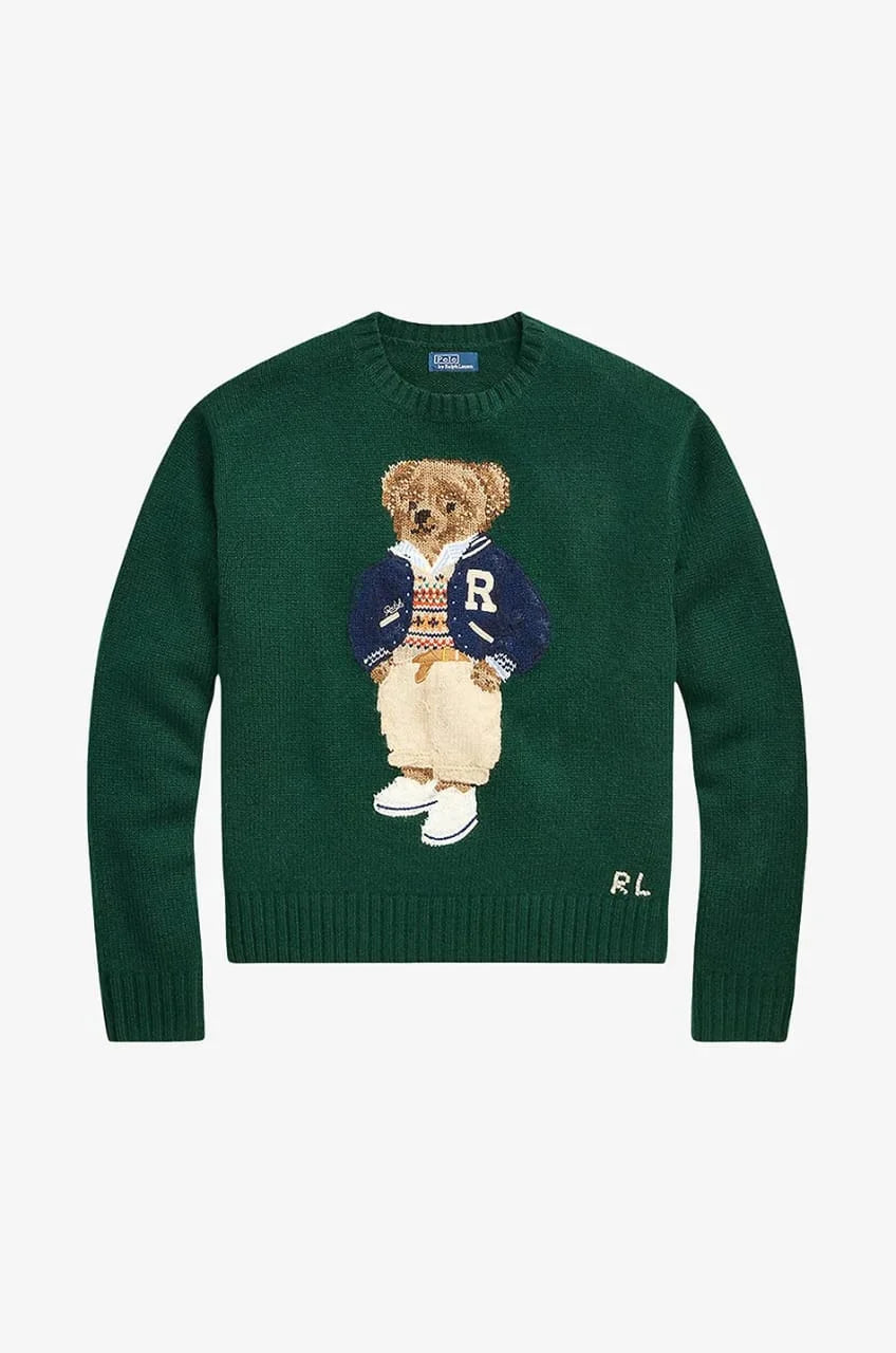 POLO RALPH LAUREN || Polo Bear Wool-Cashmere Jumper For Women / Green