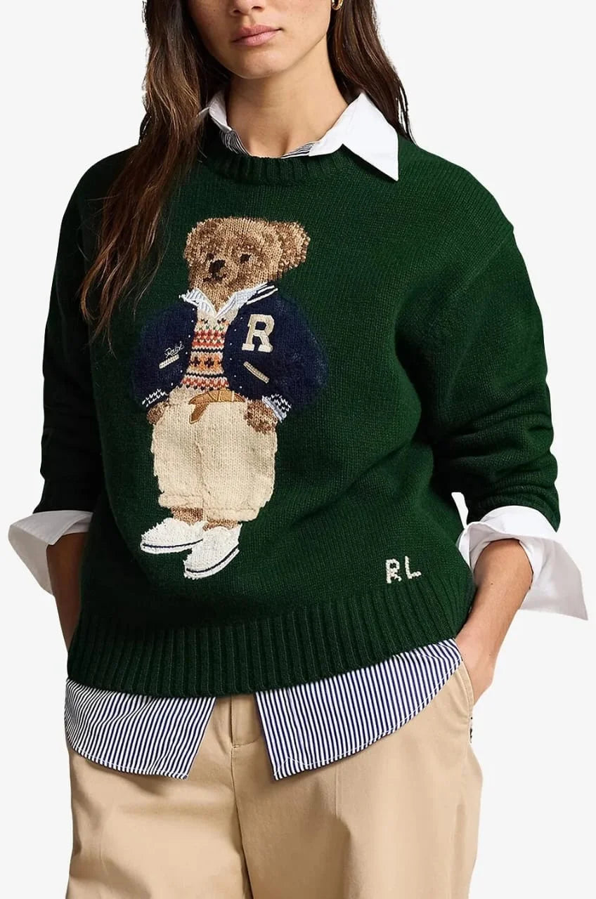 POLO RALPH LAUREN || Polo Bear Wool-Cashmere Jumper For Women / Green