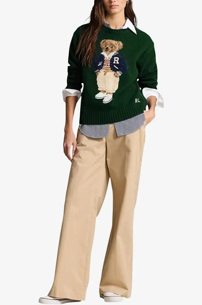 POLO RALPH LAUREN || Polo Bear Wool-Cashmere Jumper For Women / Green