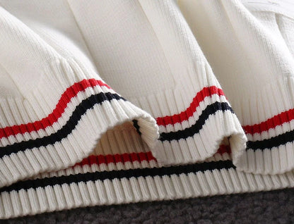 THOM BROWNE || Classic Stripe Long-Sleeved Knit Pullover