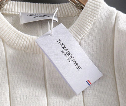 THOM BROWNE || Classic Stripe Long-Sleeved Knit Pullover