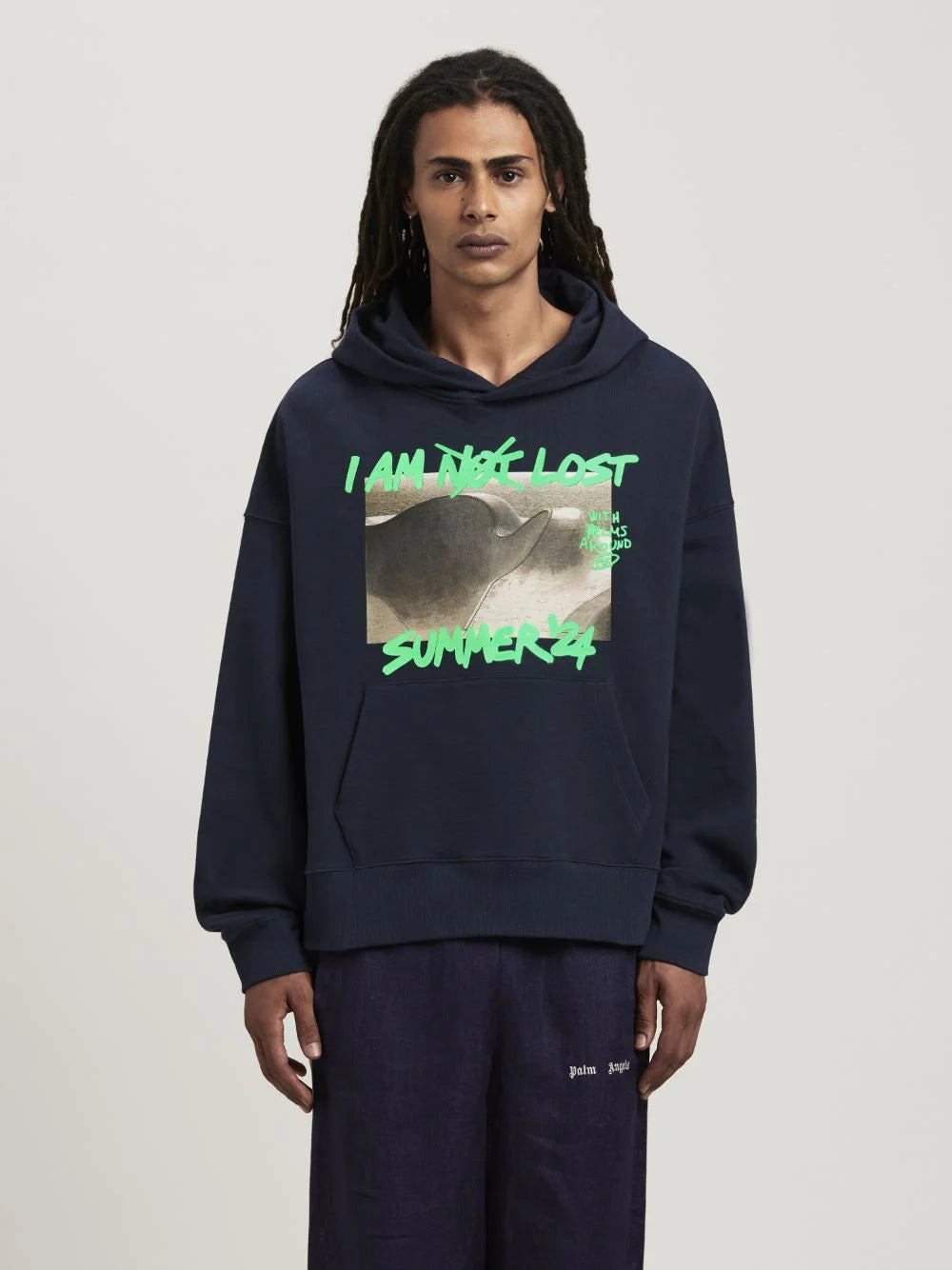 PALM ANGELS || Hoodie I Am Lost In Blue For Mens