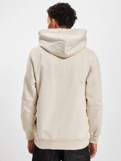 PALM ANGELS || Palm Logo  Off-White Printed Rugged Hoodie